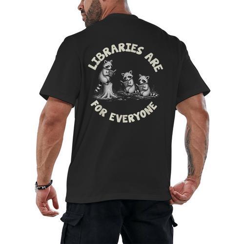 Libraries Are For Everyone Read Banned Book Librarian Reader Men's Back Print T-Shirt - Bookorys CA