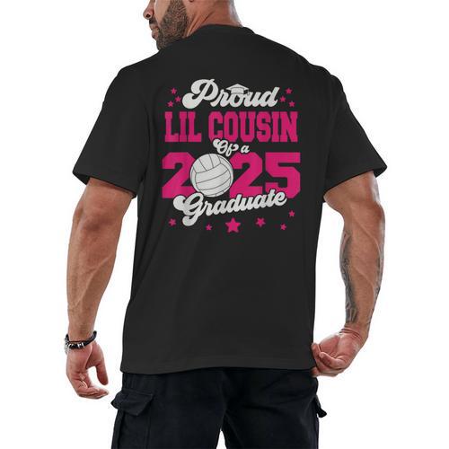 Lil Cousin Of a 2025 Graduate Prom Graduation 25 VolleyBall Men's Back Print T-Shirt - Best Gift Smart