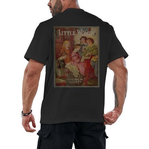 Louisa May Alcott Coming Of Age Novel Little Women Book Cover Small Men's Back Print T-Shirt - Bookorys DE