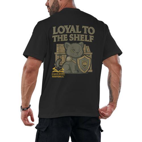 Loyal To The Shelf Knight Panther Book Lover Men's Back Print T-Shirt - Bookorys DE