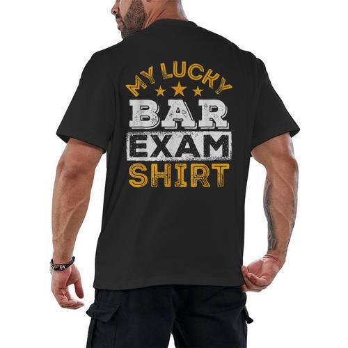 My Lucky Bar Exam Shirt Lawyer Law School Graduation Men's Back Print T-Shirt - Best Gift Smart