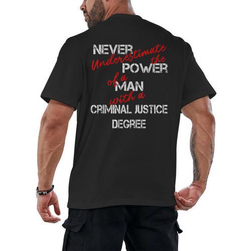 Man Criminal Justice Degree Graduation Or Career Men's Back Print T-Shirt - Best Gift Smart