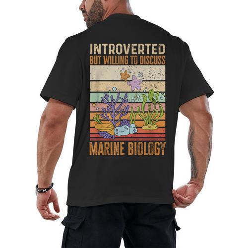 Marine Biology Ocean Introvert Marine Biologist Men's Back Print T-Shirt - Raresse
