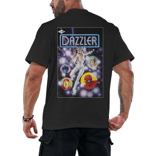 Marvel Universe Classic Dazzler Light Power Comic Book Cover Men's Back Print T-Shirt - Bookorys