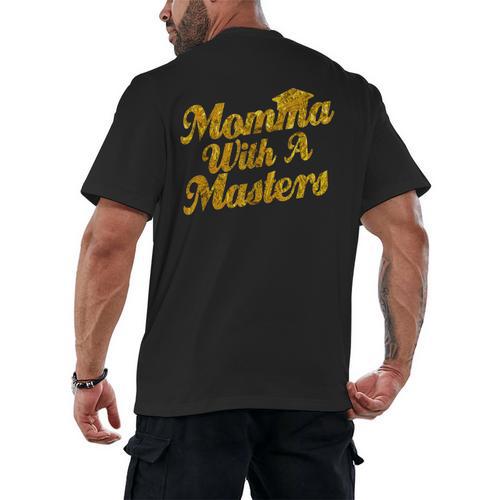 Masters Degree Graduation For Mom Wife Social Work MBA Men's Back Print T-Shirt - Best Gift Smart