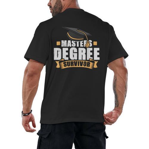 Masters Degree Survivor Graduation For MBA Graduate Men's Back Print T-Shirt - Best Gift Smart