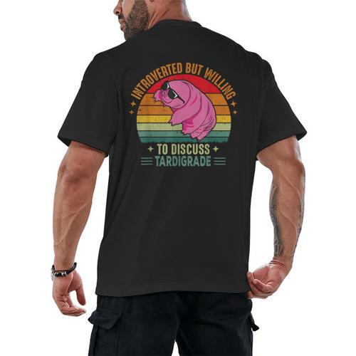 Microbiology Science Nerd STEM Introvert Tardigrades Lover Men's Back Print T-Shirt - Raresse