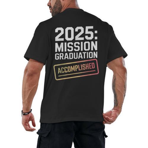 Mission Graduation Accomplished For Class Of 2025 Men's Back Print T-Shirt - Best Gift Smart