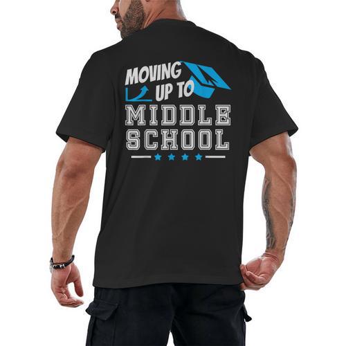 Moving Up To Middle School Graduation T-Shirt Men's Back Print T-Shirt - Best Gift Smart