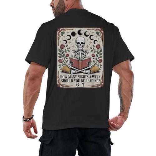 How Many Nights Reading Meme 6 7 Book Lover Men's Back Print T-Shirt - Bookorys DE