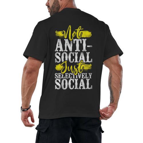 Not Anti Social Just Selectively Social Introvert Men's Back Print T-Shirt - Raresse
