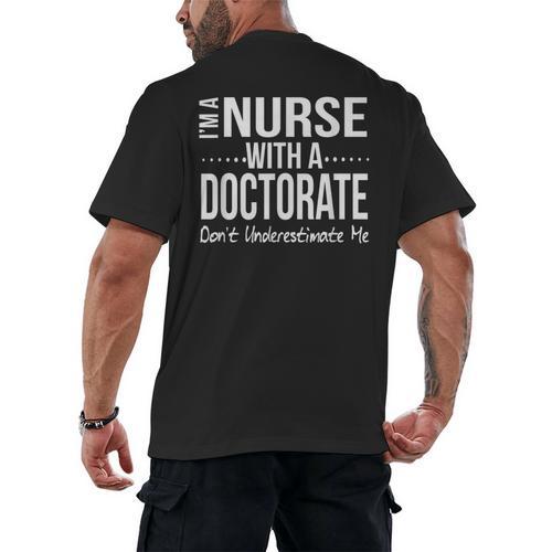 Nurse PhD Doctorate Graduation Doctor Nursing Practice Men's Back Print T-Shirt - Best Gift Smart
