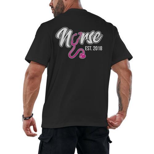 Nursing Graduation Nurse Est 2018 T-Shirt Men's Back Print T-Shirt - Best Gift Smart