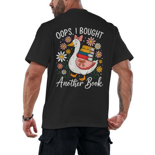 Oops I Bought Another Book Goose Reader Men's Back Print T-Shirt - Bookorys