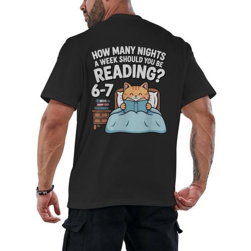 Orange Cat Reading Book 67 Six Seven Meme Men's Back Print T-Shirt - Bookorys AU