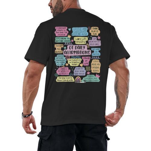 OT Daily Affirmations Occupational Therapy Month Graduation Men's Back Print T-Shirt - Best Gift Smart