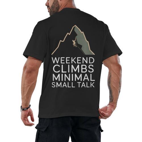 Outdoor Introvert Vibes Weekend Climber Men's Back Print T-Shirt - Raresse
