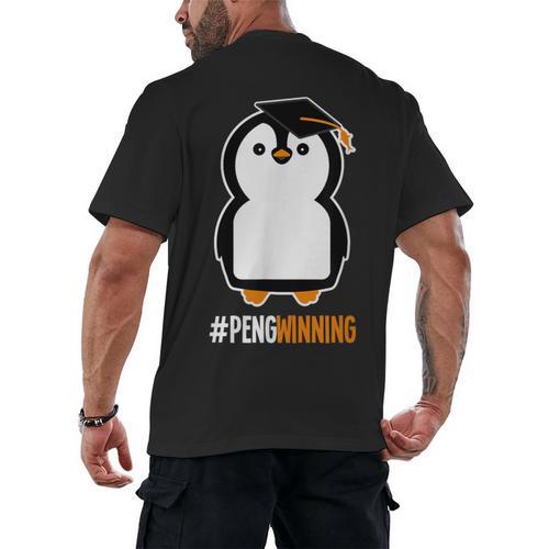 Penguin Graduation For Grads Hashtag Pengwinning Men's Back Print T-Shirt - Best Gift Smart