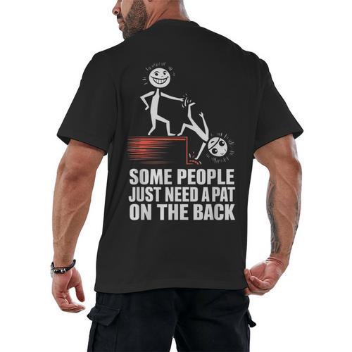 Some People Just Need A Pat On The Back Introvert Men's Back Print T-Shirt - Raresse