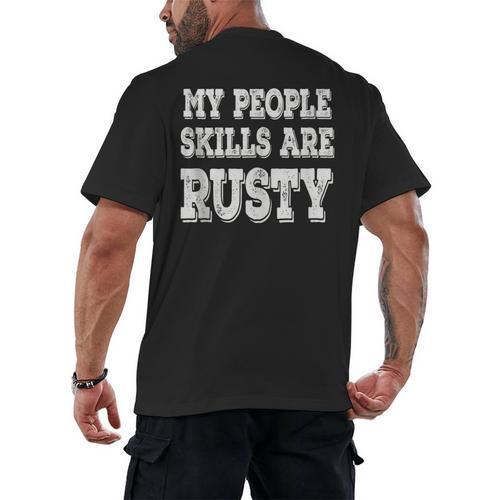 My People Skills Are Rusty Introvert SPN Moments Men's Back Print T-Shirt - Raresse