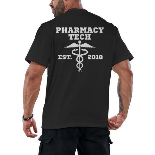 Pharmacy Tech Graduation T Shirt Student Est 2018 Men's Back Print T-Shirt - Best Gift Smart