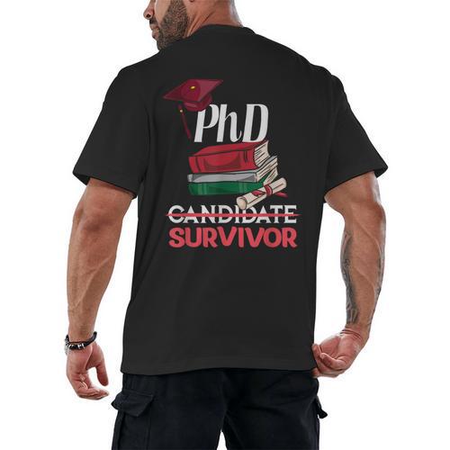 PhD PhD Graduation Gifts PhD Survivor T-Shirt Men's Back Print T-Shirt - Best Gift Smart