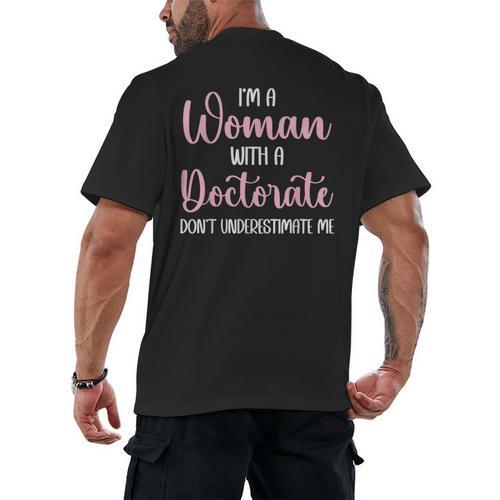 PhD Graduation Woman With A Doctorate Degree Men's Back Print T-Shirt - Best Gift Smart