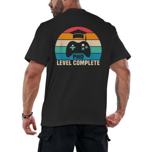 PhD Level Complete Graduation Doctorate In Philosophy Men's Back Print T-Shirt - Best Gift Smart