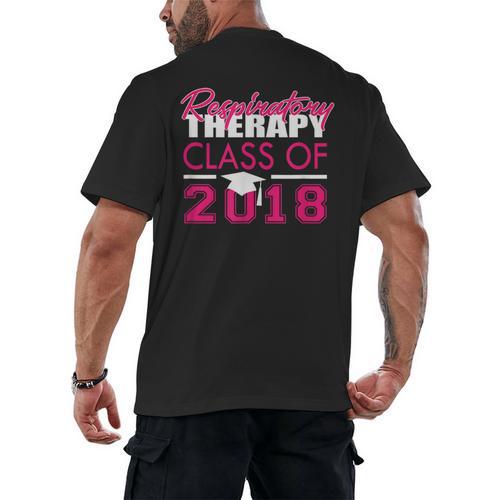 Pink Respiratory Therapist Class Of 2018 Graduation T Shirt Men's Back Print T-Shirt - Best Gift Smart