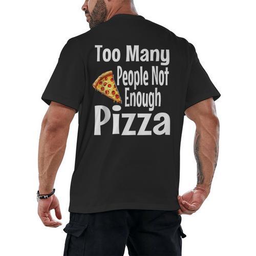 Pizza Lover Saying Introvert Anti Social Humor Foodie Men's Back Print T-Shirt - Raresse