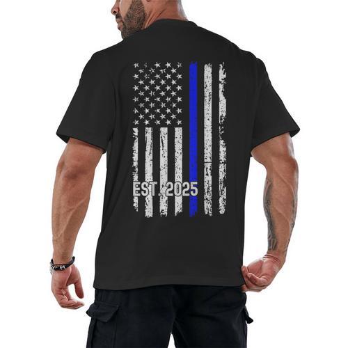 Police Graduation Est 2025 Back Print Police Academy Vintage Men's Back Print T-Shirt - Best Gift Smart