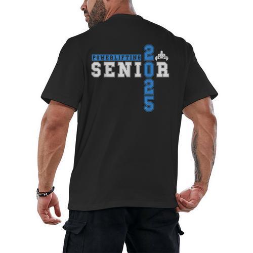 Powerlifting Senior 2025 Class Of 2025 Graduation Party 23 Men's Back Print T-Shirt - Best Gift Smart