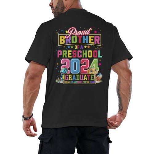 Pre School Graduation Idea Brother & Preschool Graduation Men's Back Print T-Shirt - Best Gift Smart