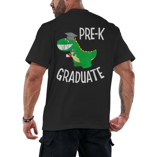 Preschool Graduation Preschooler Dinosaur Pre-K Dino Kids Men's Back Print T-Shirt - Best Gift Smart