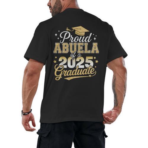 Proud Abuela Of a Class Of 2025 Graduate Senior Graduation Men's Back Print T-Shirt - Best Gift Smart