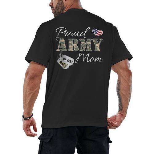 Proud Army Mom Army Graduation Military Mom T-Shirt Men's Back Print T-Shirt - Best Gift Smart