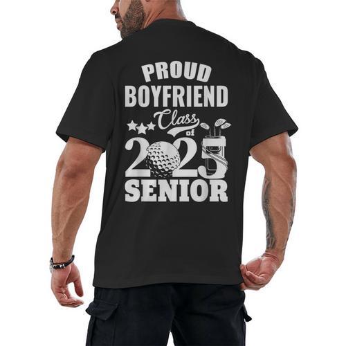 Proud Boyfriend Class Of 2025 Graduation Senior 2025 Golf Men's Back Print T-Shirt - Best Gift Smart