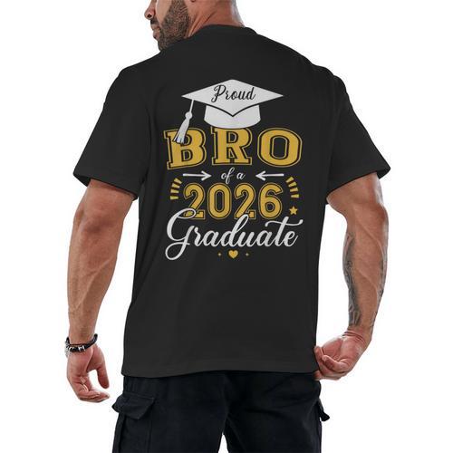 Proud Bro Of a Class Of 2026 Graduate For Graduation Men's Back Print T-Shirt - Best Gift Smart