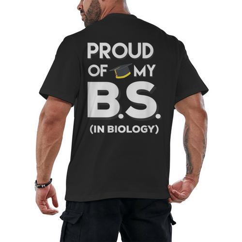 Proud Of My BS In Biology Graduation T-Shirt Men's Back Print T-Shirt - Best Gift Smart