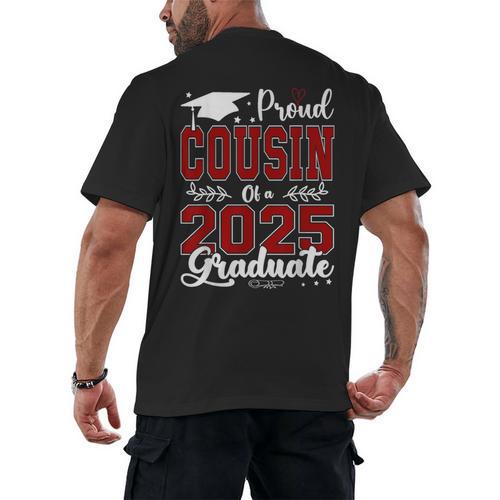 Proud Cousin Of A 2025 Graduate For Graduation Men's Back Print T-Shirt - Best Gift Smart