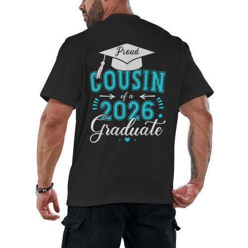 Proud Cousin Of a Class Of 2026 Graduate For Graduation Men's Back Print T-Shirt - Best Gift Smart