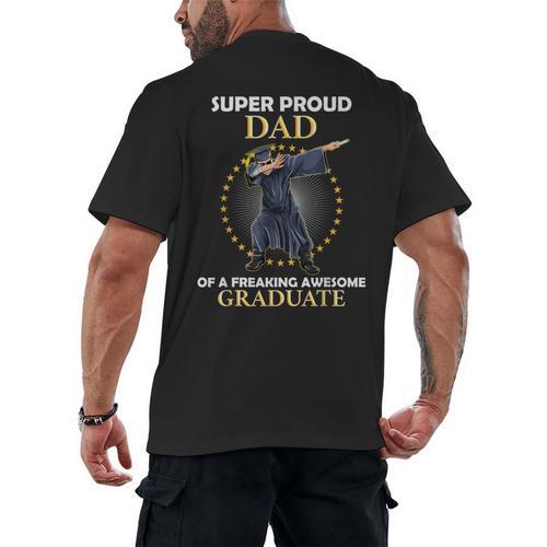 Proud Dad Of 2018 Graduate Dabbing Graduation Senior Shirt Men's Back Print T-Shirt - Best Gift Smart