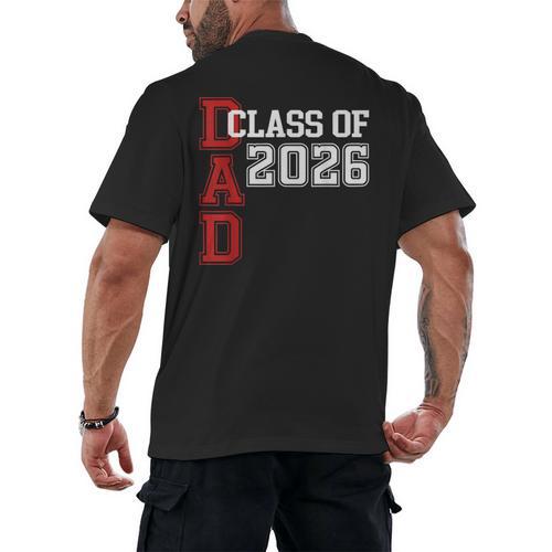 Proud Dad Of A 2026 Graduate Grad Senior Father Graduation Men's Back Print T-Shirt - Best Gift Smart