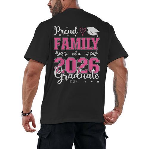 Proud Family Of a Class Of 2026 Graduate For Graduation Men's Back Print T-Shirt - Best Gift Smart