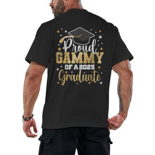 Proud Gammy Of A Class Of 2025 Graduate Senior Graduation Men's Back Print T-Shirt - Best Gift Smart