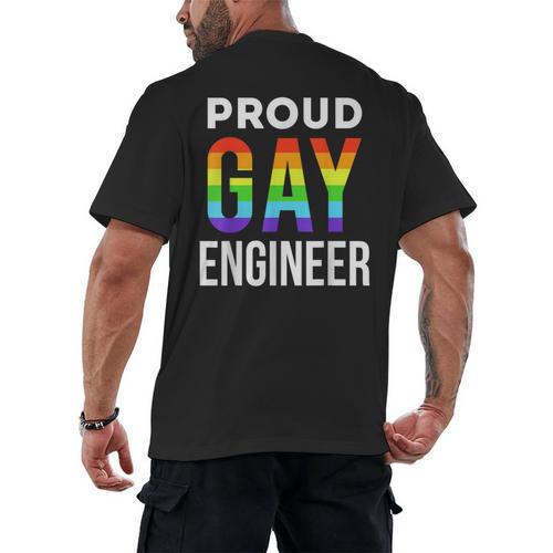 Proud Gay Engineer LGBTQ Rainbow Engineering Graduation Men's Back Print T-Shirt - Best Gift Smart