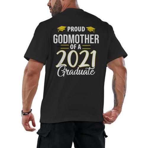 Proud Godmother Of A 2021 Graduate Graduation Clothes MBA Men's Back Print T-Shirt - Best Gift Smart