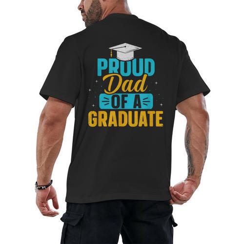 Proud Graduation Dad Father Of Graduates Men's Back Print T-Shirt - Best Gift Smart