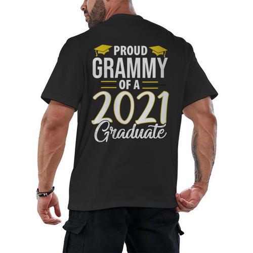Proud Grammy Of A 2021 Graduate Graduation Clothes MBA PhD Men's Back Print T-Shirt - Best Gift Smart