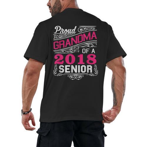 Proud Grandma Of a 2018 Senior Tshirt Graduation Men's Back Print T-Shirt - Best Gift Smart